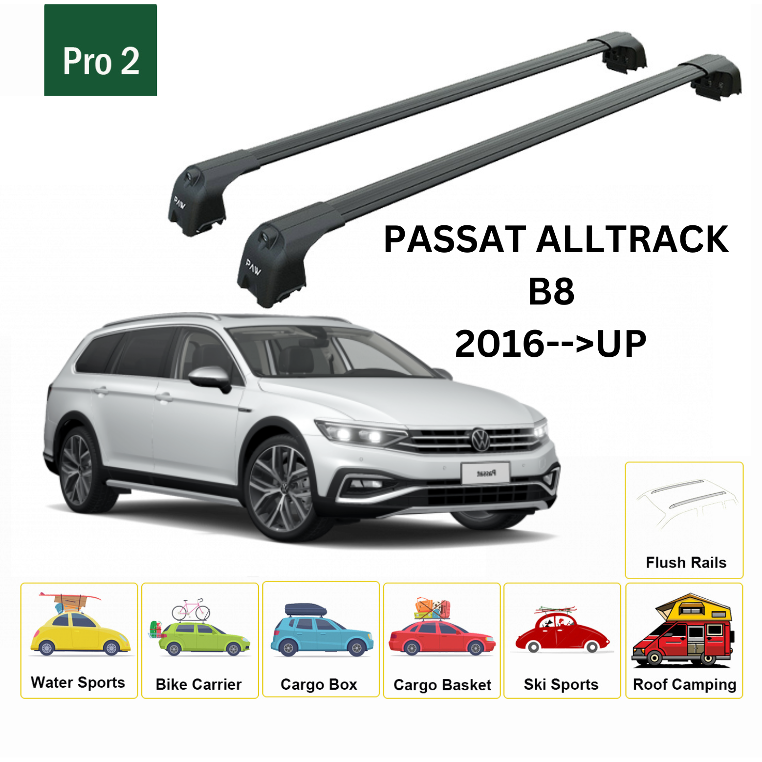 Volkswagen Passat Alltrack B8 Tavan Ara Atkısı Tavan Sistemleri Paw Pro 2 Siyah 2016- Sonrası-1