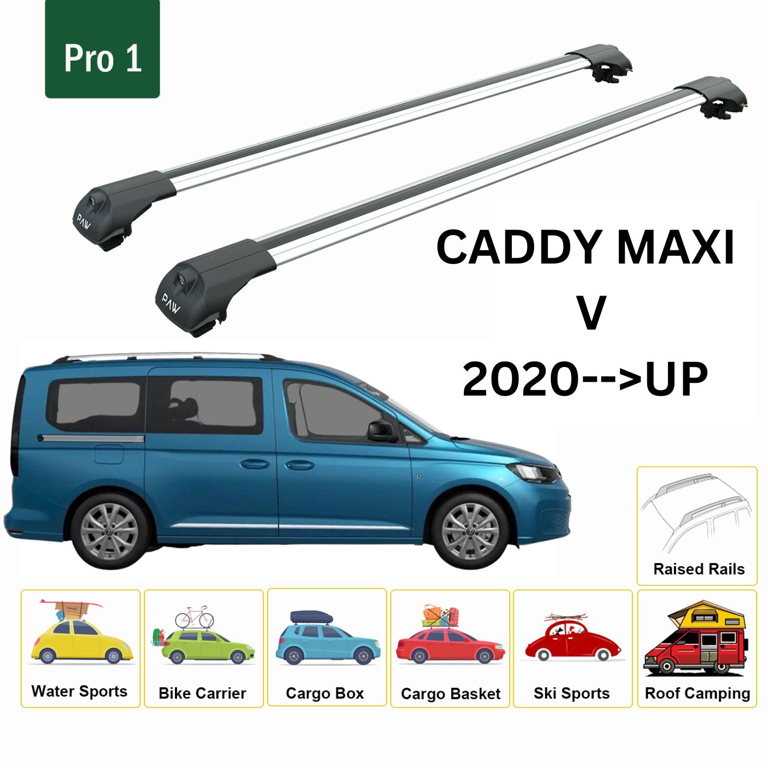 Volkswagen Caddy V Maxi Tavan Ara Atkısı Tavan Sistemleri Paw Pro 1 Gri 2021- Sonrası
