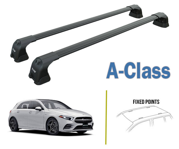 For Mercedes Benz A Class W176 2012-2018 Roof Rack System Carrier Cross Bars Aluminum Lockable High Quality of Metal Bracket Black