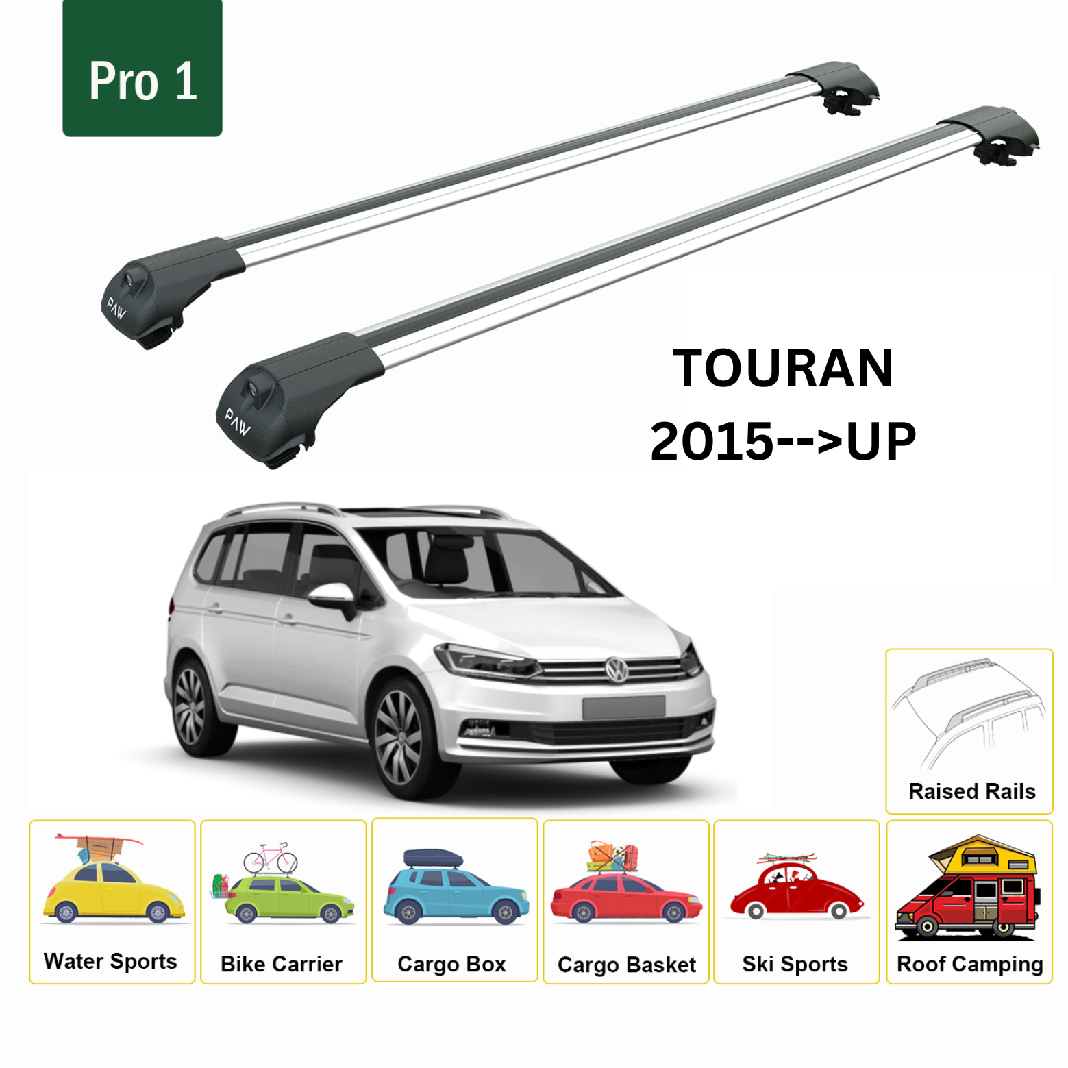Volkswagen Touran 2015- Sonrası Tavan Ara Atkısı Tavan Sistemleri Paw Pro 1 Gri - 0