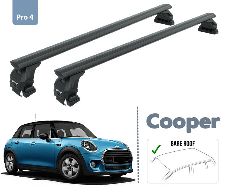 For Mini Cooper 2014- Up Roof Rack System Carrier Cross Bars Aluminum Lockable High Quality of Metal Bracket Black Pro 4