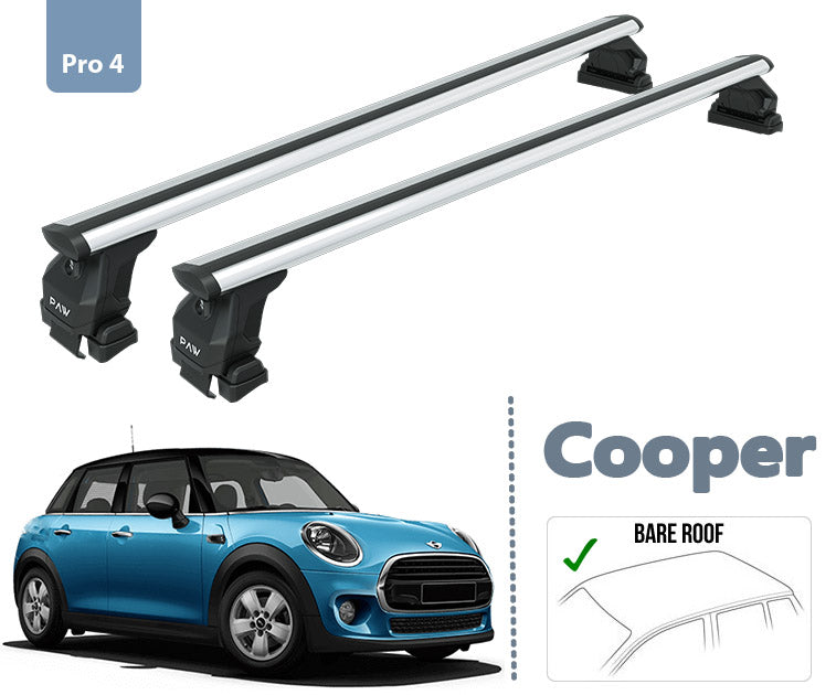 For Mini Cooper 2014- Up Roof Rack System Carrier Cross Bars Aluminum Lockable High Quality of Metal Bracket Silver Pro 4