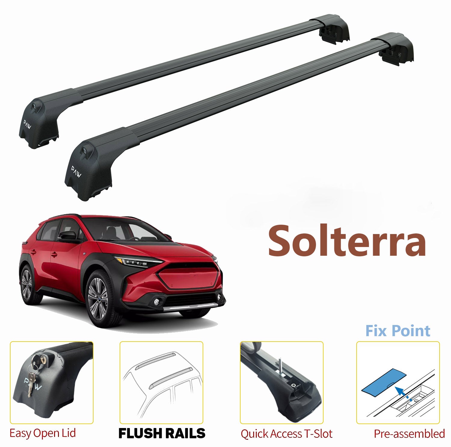 Subaru Solterra 2023- Sonrası Tavan Ara Atkısı Tavan Sistemleri Siyah