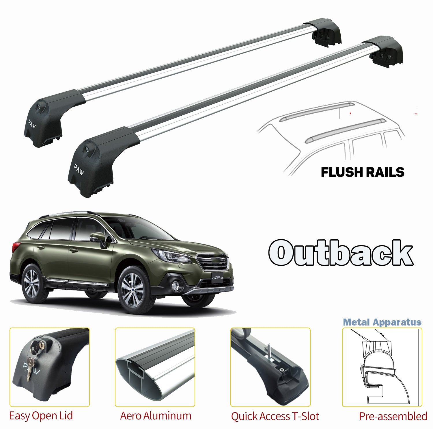 Subaru Outback Tavan Ara Atkısı Tavan Sistemleri Gri 2014-2020-2